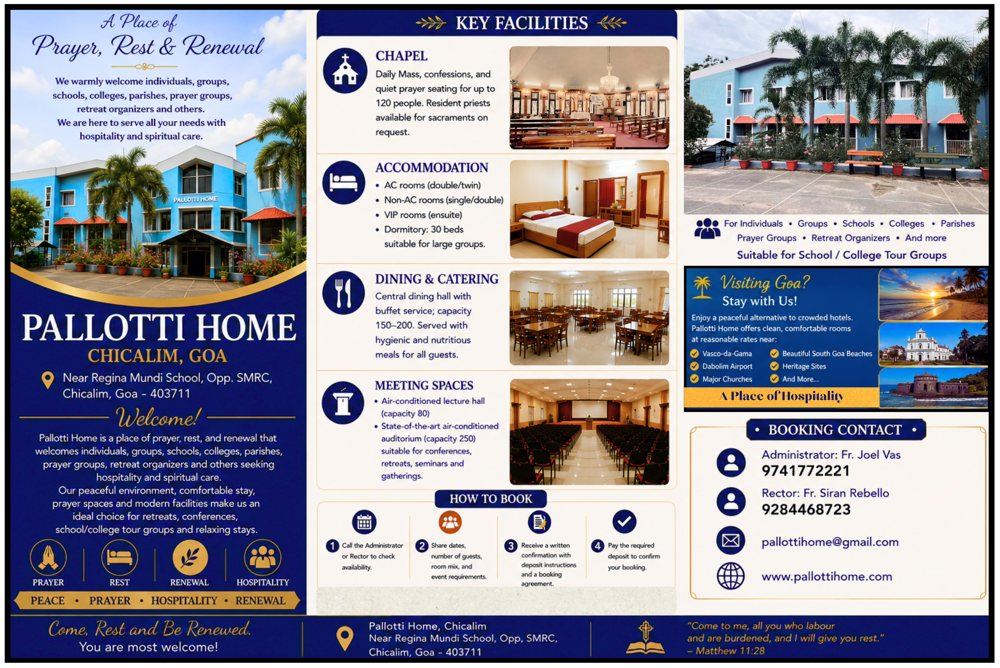 Pallotti Home brochure — a place of prayer, rest and renewal, Chicalim, Goa